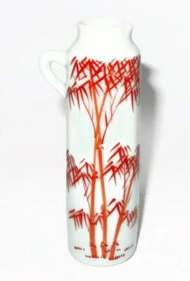 Botella de sake Tokkuri vintage japonesa con mango de bambú naranja óxido, 5 1/8" (O) Foto 1 de 3