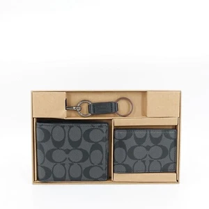 Juego de regalo billetera Coach 3 en 1 en caja negro carbón OS - Imagen 1 de 12
