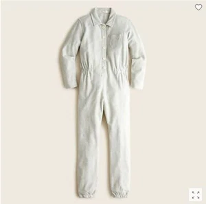 Crewcuts Toddler Girls Twill Pique Cotton Gray Polo Neck Long Sleeve Jumpsuit 6 - Picture 1 of 2