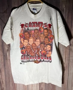 Chicago Bulls 1997 Michael Jordan Caricature Vintage T Shirt New Rare - Picture 1 of 4