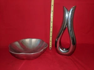 Nambe CANDLESTICK Steve Cozzoline,& MT0055 & BOWL #604 - Picture 1 of 10