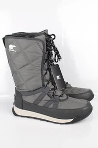 Botas para mujer Sorel Whitney II altas de encaje impermeables aisladas gris cantera - Imagen 1 de 5