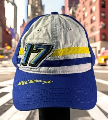 Кепка гоночная NASCAR Ricky Stenhouse Jr #17 Roush Fenway синяя желтая ADJ б/у в отличном состоянии - Изображение 1 из 4