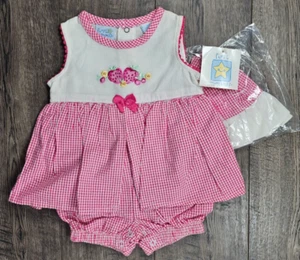 Baby Girl Clothes New First Moments 3-6 Month 2pc Strawberry Dress Romper Outfit - Picture 1 of 3
