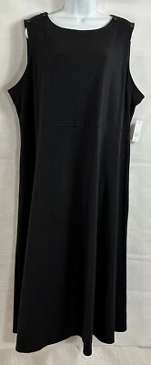 Nuevo con etiquetas Maxi Vestido Croft & Barrow Talla Grande 3X Negro Sin Mangas Cintura Caída Elástico Foto 1 de 4