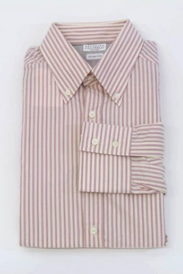 Новый с Ярлыками Brunello Cucinelli мужчин "Slim Fit" 100% хлопок многоцветный полоски рубашка M A228 - Изображение 1 из 4