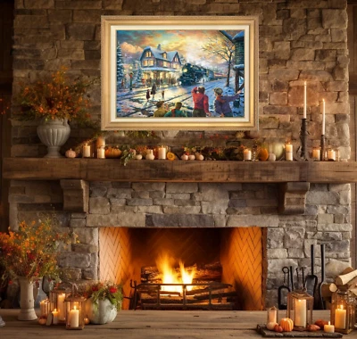 Thomas Kinkade ~ All Aboard for Christmas ~ 18X27 S/N ~ Oil on Canvas Painting - Image 1 of 4