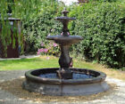  2 TIERED CANDY TWIST FOUNTAIN IN SMALL CAMBRIDGE SURROUND STONE GARDEN FEATURE