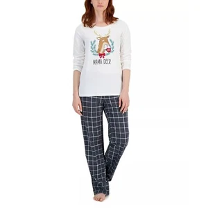 FAMILY PAJAMAS Matching Women's Mama Deer Mix It Family Pajama Set S - Picture 1 of 2