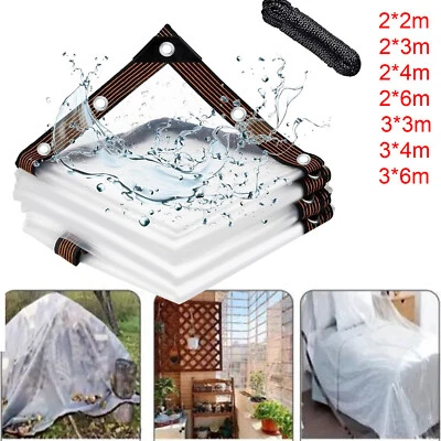 MARKENLOS Wasserdichte transparente Plane mit Ösen Schutzplane LKW Folie Klare Garten 2-6M