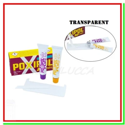 Poxipol trasp adesivo epossidico bicomponente stucco colla acciaio liquido 16gr - Immagine 1 di 4