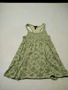 FANG SIZE LARGE PRETTY GREEN FLORAL SUMMER TOP CAMI TANK TOP  - Picture 1 of 5