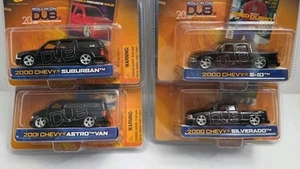 4 -Jada 1:64 Dub City Black Chevys 2000-2001 - S10, Suburban, Silverado y Van - Imagen 1 de 12