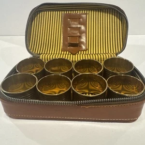 Vintage Serviettenringe aus Messing mit Etui. Insgesamt 8 Ringe - Bild 1 von 4