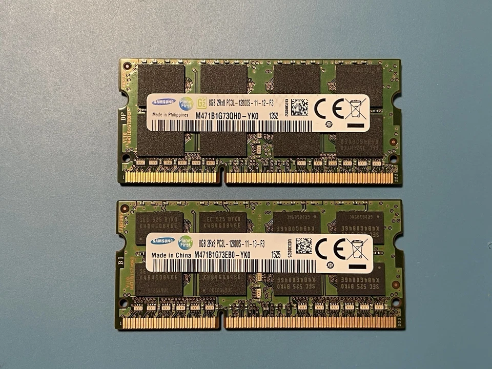 Samsung 16GB (2x8GB) M471B1G73EB0-YK0 RAM PC3L-12800S DDR3-1600 Laptop Memory - Image 1 of 1