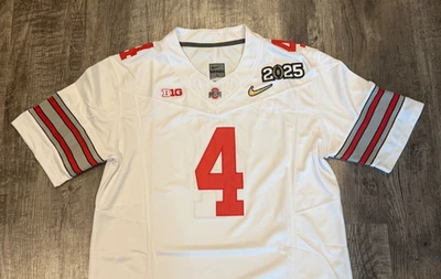 Jeremiah Smith Ohio State White Championship Jersey Men’s Size S-XXL