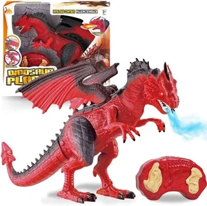 Ferngesteuerter RC Drachen Spielzeug LED Leuchten Gehender Drache Brüllen und Sprühen... - Bild 1 von 7