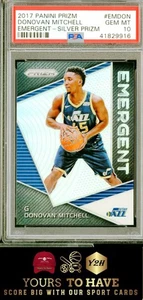 2017-18 Panini Prizm #EM-DON Donovan Mitchell Emergent Prizms Silver PSA 10 - Picture 1 of 2