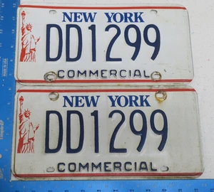 New York License Plate Tag 1986 NY Pair Set Commercial Statue of Liberty DD1299 - Picture 1 of 2