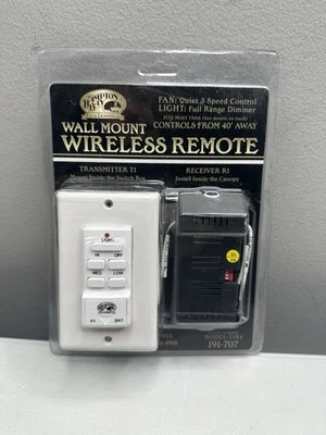 Hampton Bay Wall Mount Ceiling Fan Wireless Remote Model-Tiri 191-707 New Sealed - Image 1 of 4