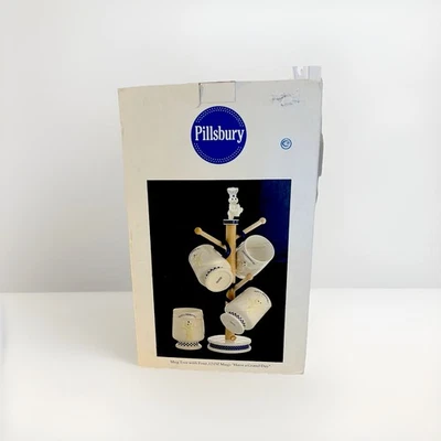 Pillsbury Doughboy Mug Tree Set 2004 Simson Giftware w/ 4 Mugs New In Box - Image 1 of 4