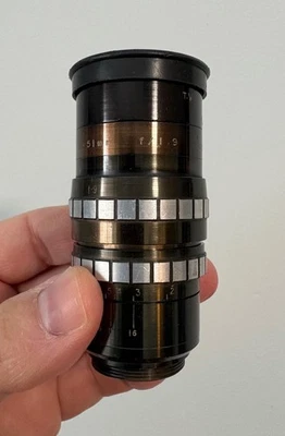 Винтажный объектив Dallmeyer 51 мм f1.9 C крепление ТВ кинофильм Bolex 16 мм камера - Изображение 1 из 4