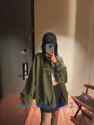 ACNE Women 1996 Letter Printing Washed Long Sleeve Zipper Casual Sweatshirt - Image 1 of 4