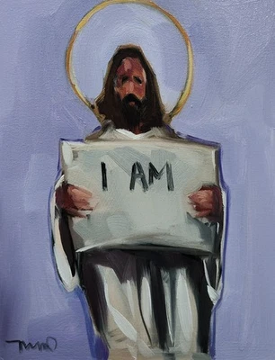 JOSE TRUJILLO Oil Painting IMPRESSIONISM Collectible ORIGINAL Jesus Christ coa - Image 1 of 4