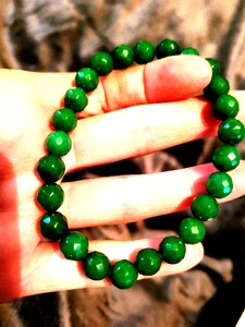 New! Emerald Colored-Jade-Azurite Gemstones Knot Bracelet + FREE GIFT - Picture 1 of 2