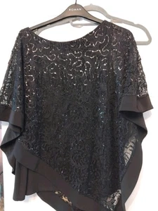 Roman Black Sequined Blouse Size 20 - Picture 1 of 3