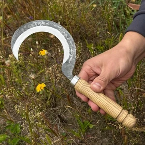 Gartenarbeit Sichel handgeschmiedet Werkzeug Kohlenstoffstahl Klinge Kräuterkunde Geschenk Mama. - Bild 1 von 10