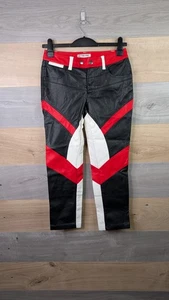 Free People Bikerhose Damen US 0 28W schwarz rot Lederoptik Rebel vegan - Bild 1 von 21