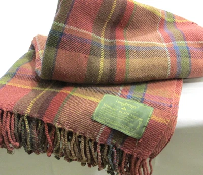 Manta Longaberger Toboso roja oscura a cuadros vintage para estadio 65" x 75" Foto 1 de 4