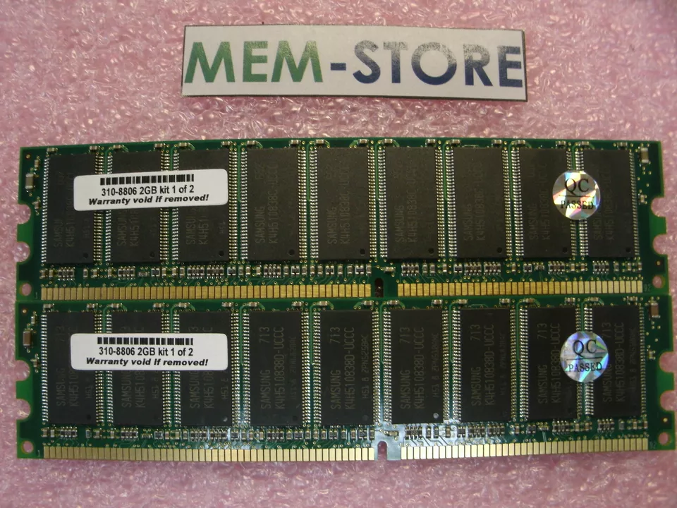 2GB 2x1GB PC3200 Dell PowerEdge 700 750 (310-8806) - Image 1 of 1