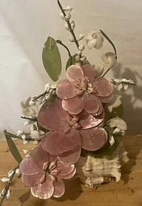 1970’s Capiz and Shell Faux Floral Centerpiece - Picture 1 of 7