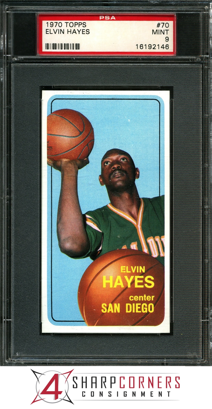 1970 TOPPS #70 ELVIN HAYES ROCKETS HOF PSA 9 A3655607-146