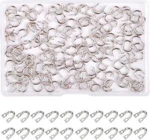 200x Cavetta da Pesca a Forma di U Ottone Argento Link Spinnerbait Spinner Blade Clevis - Foto 1 di 12