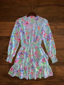 Lilly Pulitzer 00 Alligator Isle CRISTIANA STRETCH DRESS Lileeze Ruffle Hem - Picture 1 of 7