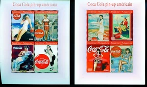 MADAGASCAR 2023 AMERICAN COCA COLA PINUPS SET OF TWO SHEETS MINT NH - Picture 1 of 1