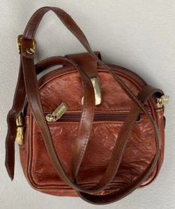 LINAS Crossbody  Bag    Brown  Leather Bag  Made In Italy - Picture 1 of 24