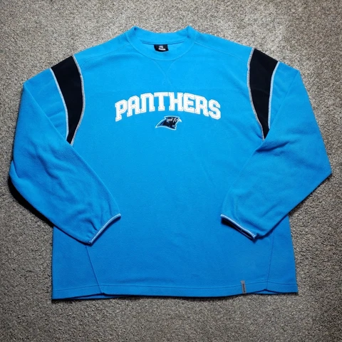 Carolina Panthers Sweatshirt Mens Large Blue Sweater NFL Team Apparel Reebok Cover