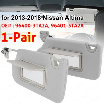 1 Pair Gray Front Left+Right Side Sun Visor W/ Light For Nissan Altima 2013-2018 Foto 1 de 4