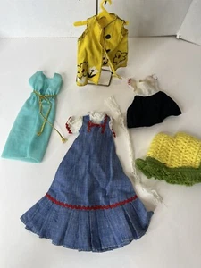 Vintage Barbie Doll Clothing Lot Of 5  1960s 70s, Cut N Sew Floral, Denim, Teal - Bild 1 von 13