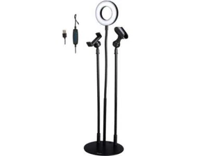 3-in-1 Portable Streaming Broadcast Desktop Stand Ring, Light, Microphone Holder - Picture 1 of 5