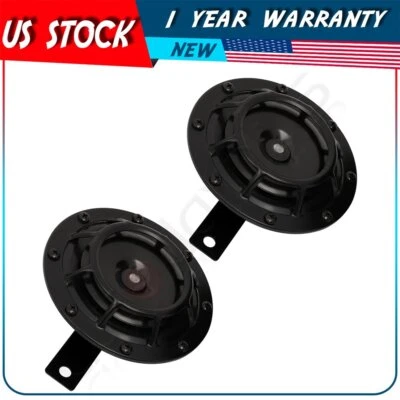 A Pair 115db 125 mm Black Electric Blast Tone Disc Car Horn For SUV Truck Yacht Foto 1 de 4