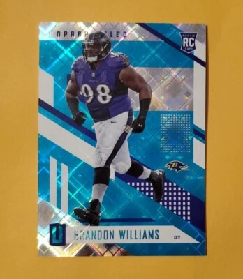 2017 Panini Unparalleled Teal 1/25 Brandon Williams #36 Rookie RC 1st Print 1/1  - Image 1 of 4