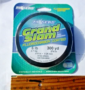 MOSS GREEN 300yd 6lb Hi-Seas Fluorocarbon Coated Fishing Line GSF-F300-06MG - Picture 1 of 4