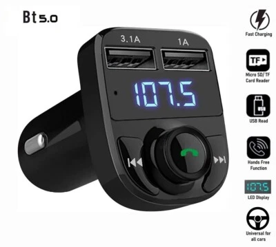 Car Wireless BT FM Transmitter MP3 Player USB Car Charger Adapter KG - Image 1 of 4