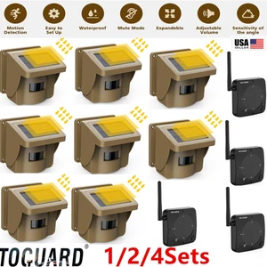 Toguard Solar Wireless Driveway Alarm System PIR Sensors & Motion Detectors US!