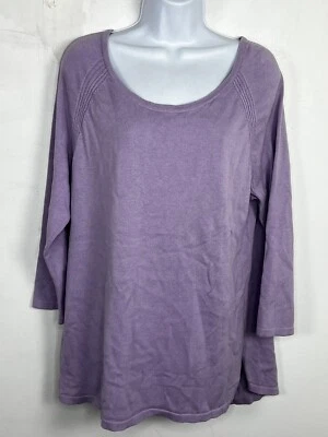 Suéter Jeanne Pierre Mujer Talla L Lila Púrpura Manga Larga Túnica Largo Pullover Foto 1 de 4